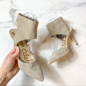 SAM EDELMAN Tan Suede Zaida Zip Heels Size 8